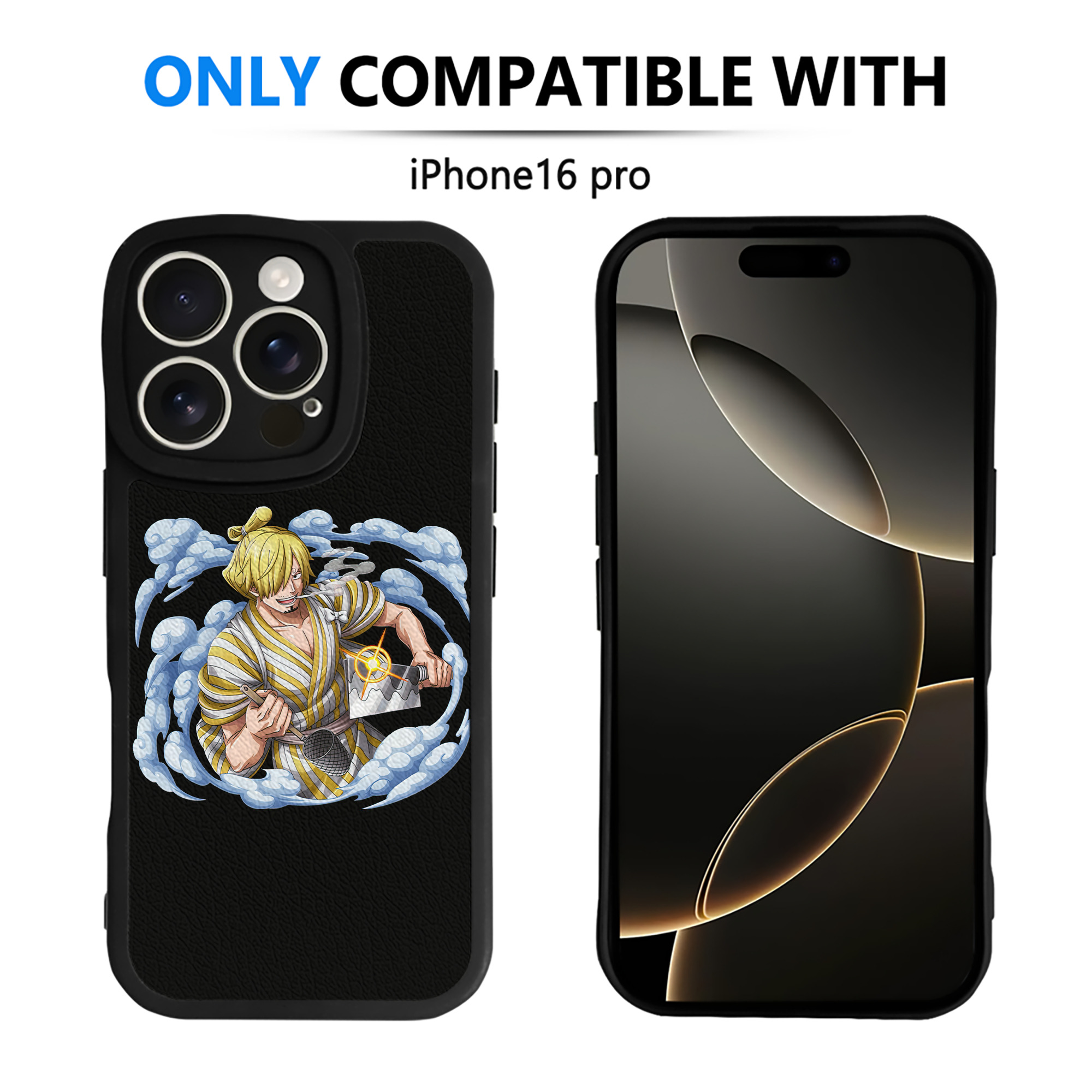 （画像用） ワンピース サンジ ONE PIECE Sanji 【iPhone 16シリーズ対応】シリコンスマホケース（レザー調） 材質：シリコン